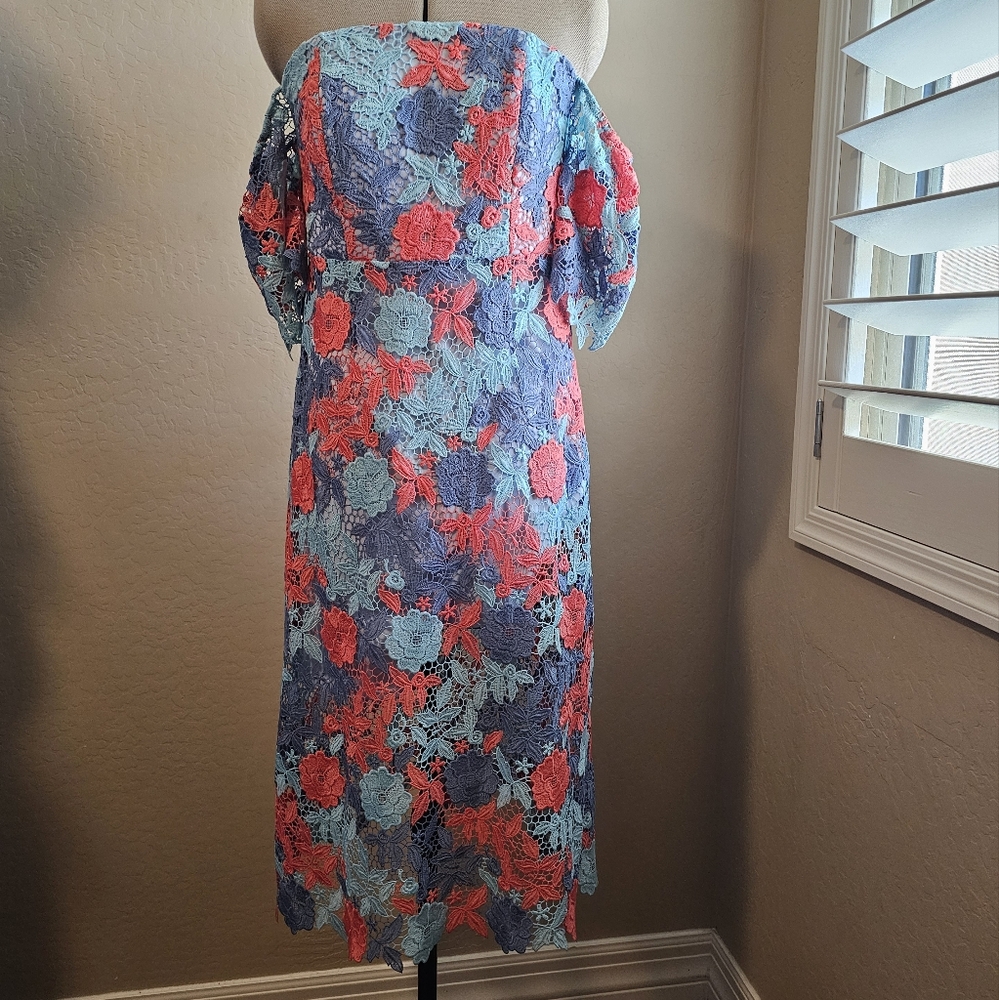 Embroidered floral off shoulder dress | Sam Edelman